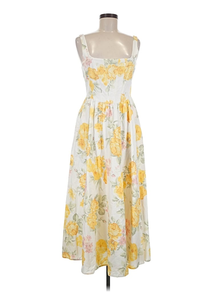Pre-owned Wayf Casual Dress In Yellow
