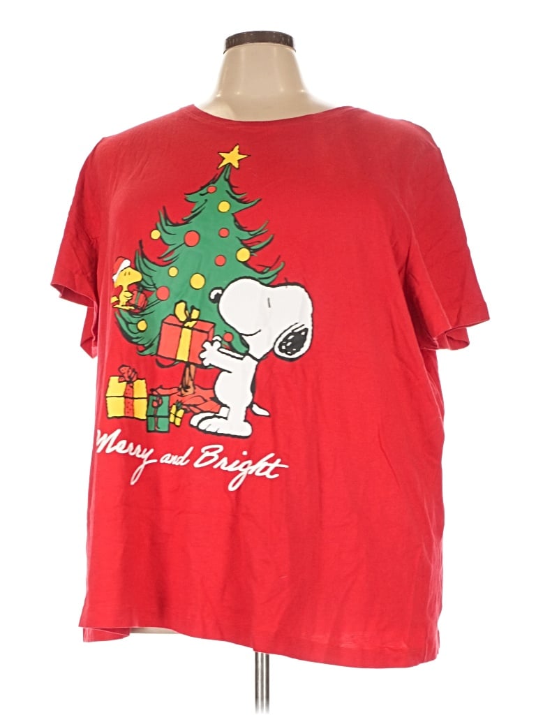 Pre-owned Peanuts Short Sleeve T-shirt In Red