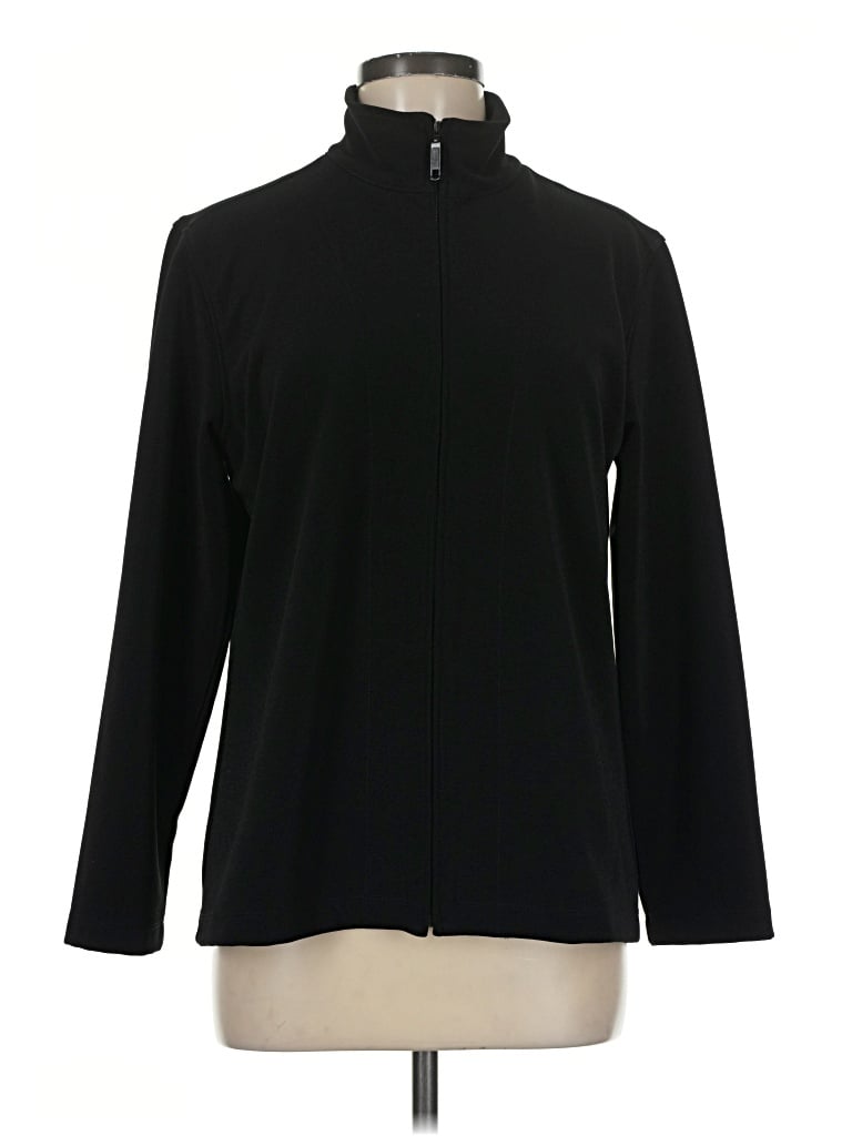 Pre-owned Chico's Design Track Jacket In Black