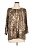 BonWorth Animal Print Gold 3/4 Sleeve Blouse Size L - photo 1