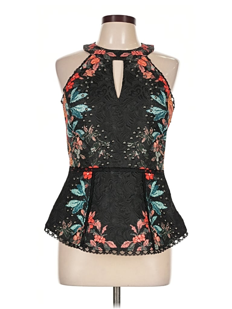 Pre-owned Bebe Sleeveless Blouse In Black