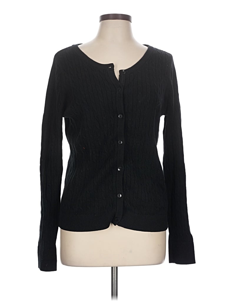 Pre-owned Eddie Bauer Cardigan Sweater In Black