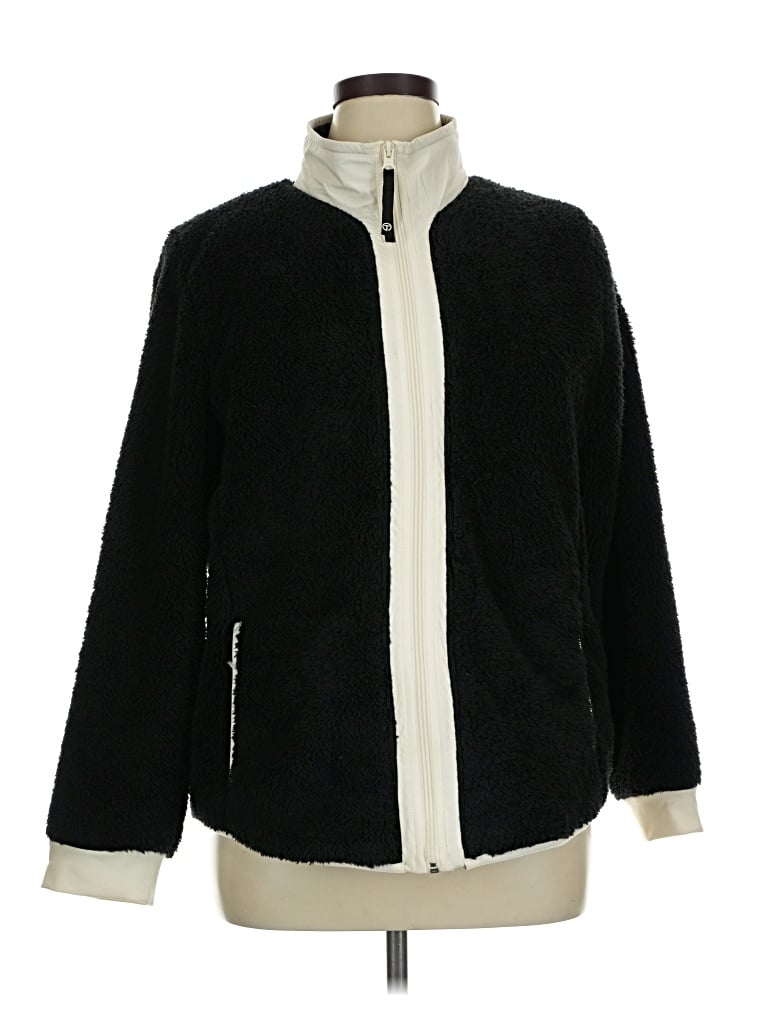 Pre-owned T By Talbots Fleece Jacket In Black