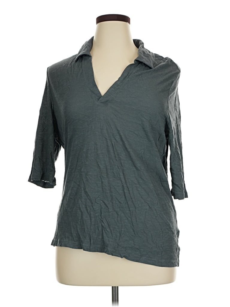 Pre-owned Pact 3/4 Sleeve T-shirt In Gray