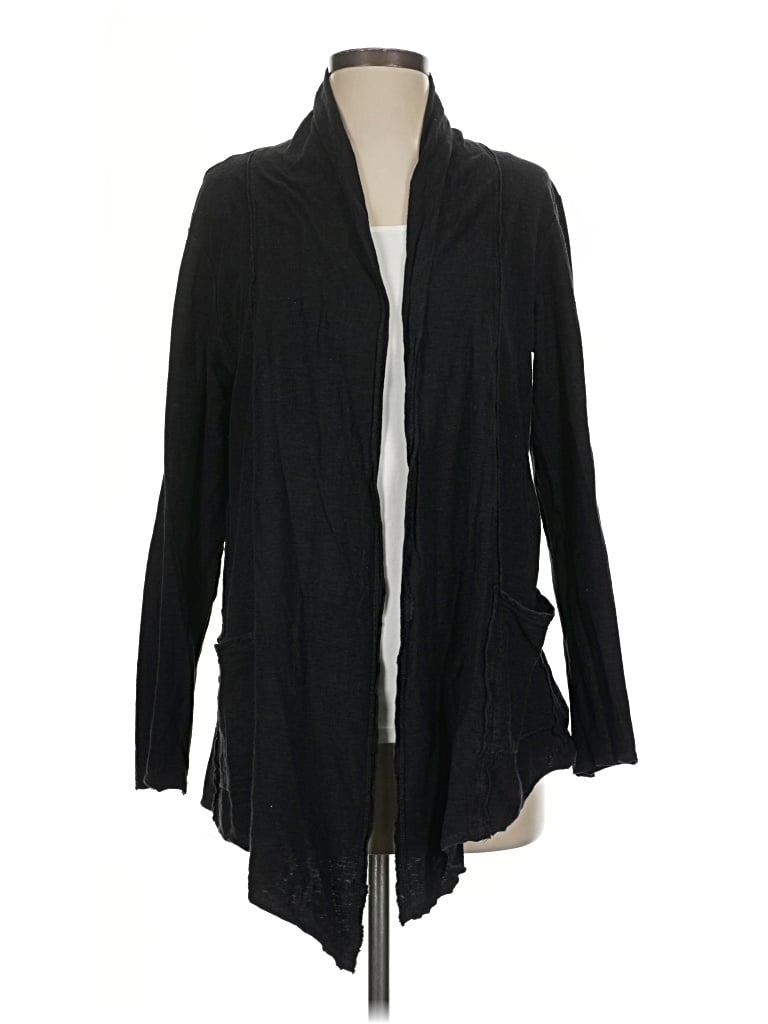 Pre-owned Cut Loose Cardigan Sweater In Black
