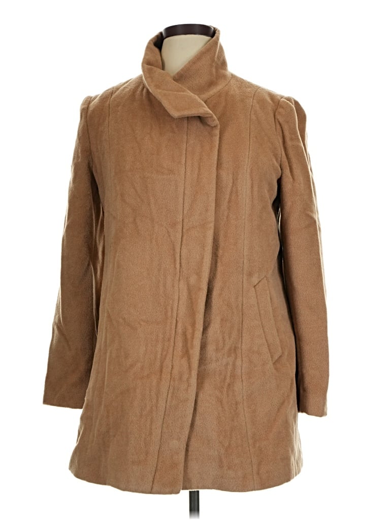 Pre-owned Cole Haan Wool Coat In Tan