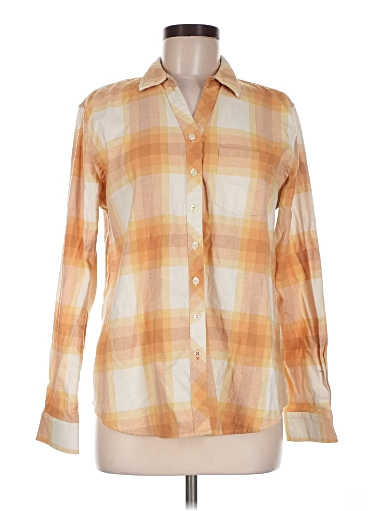 Pre-owned Weatherproof Long Sleeve Button Down Shirt In Orange