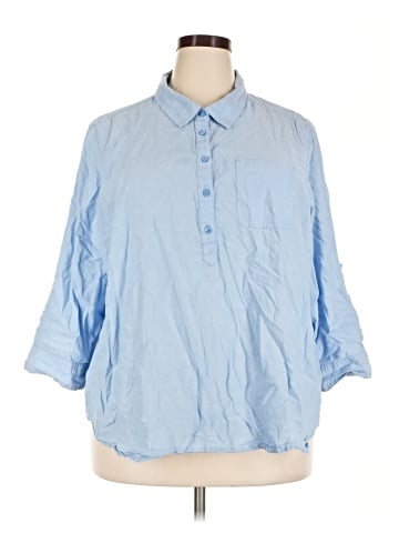 Cato 3/4 Sleeve Button-Down Shirt (view 1)