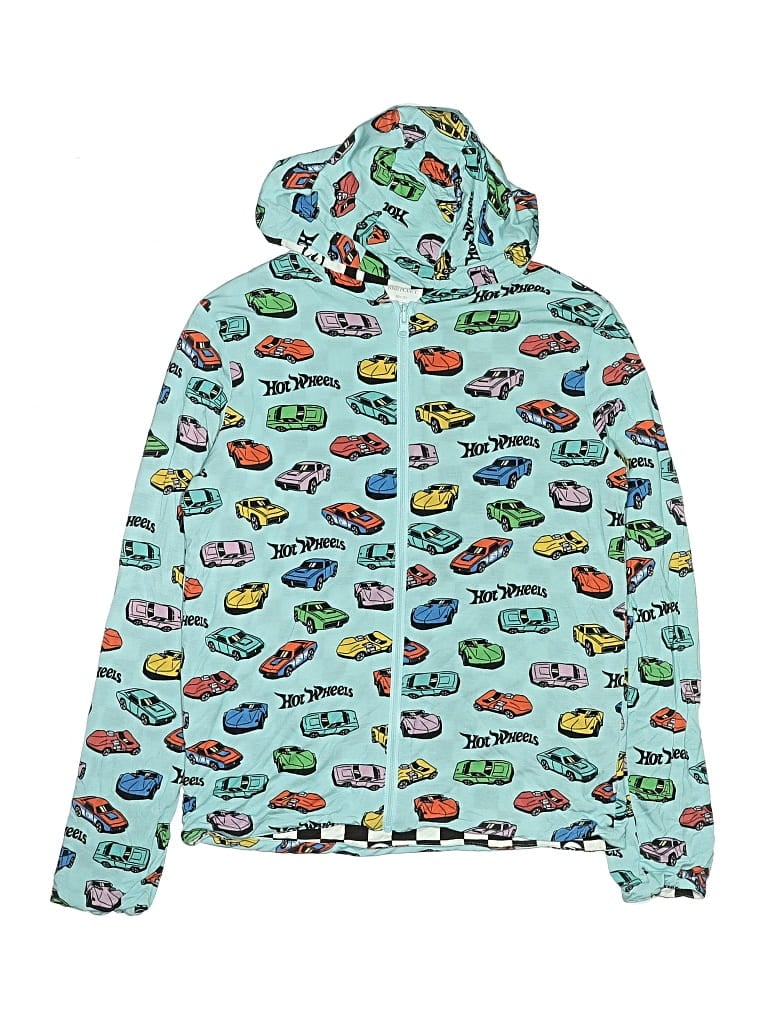 Pre-owned Hot Wheels Kids' Zip Up Hoodie In Green