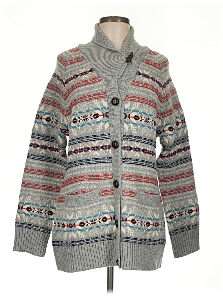 Pre-owned Woolrich Wool Cardigan Sweater In Gray