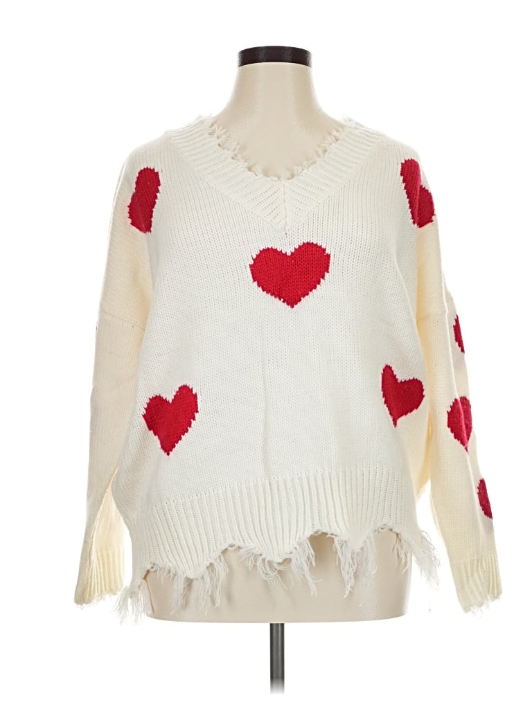 Pre-owned Main Strip Pullover Sweater In Ivory