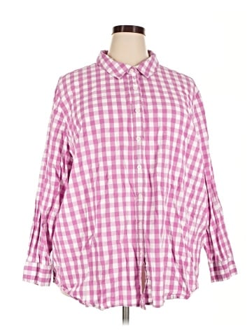 Woman Within 3/4 Sleeve Button-Down Shirt (view 1)