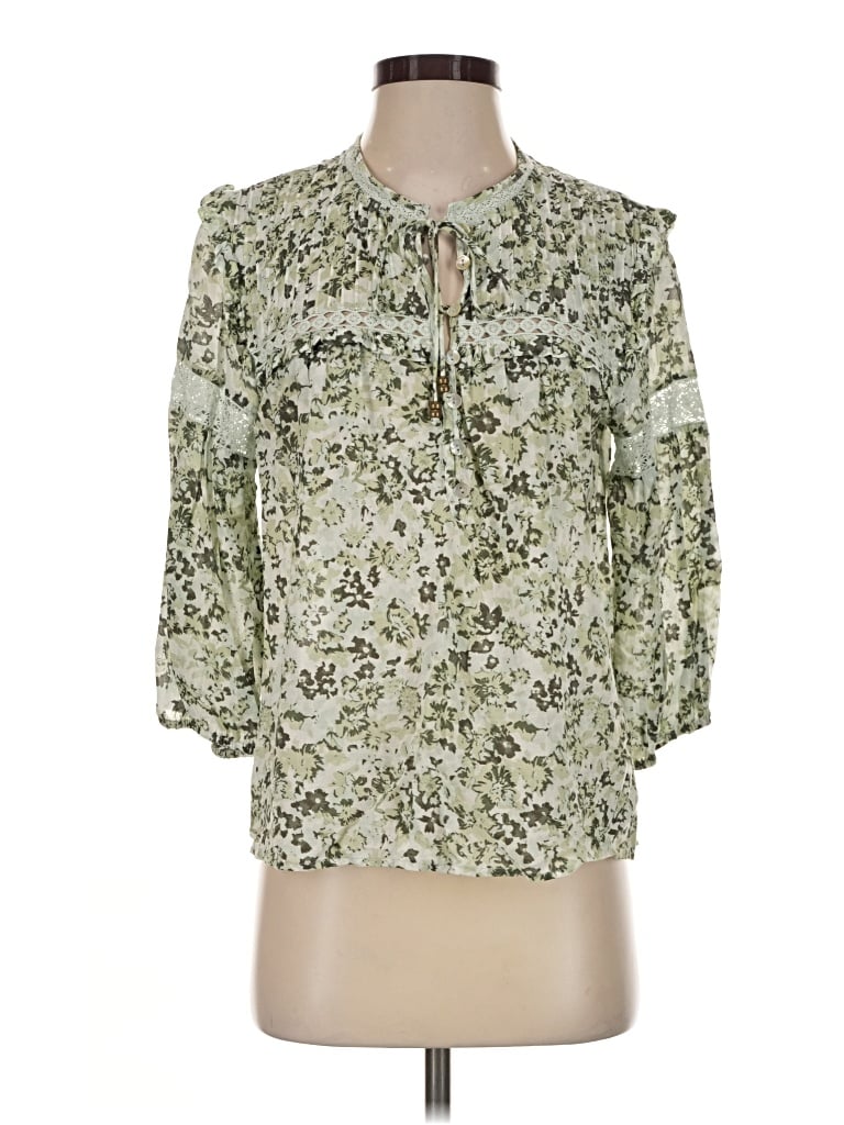 Pre-owned Kivari 3/4 Sleeve Blouse In Green