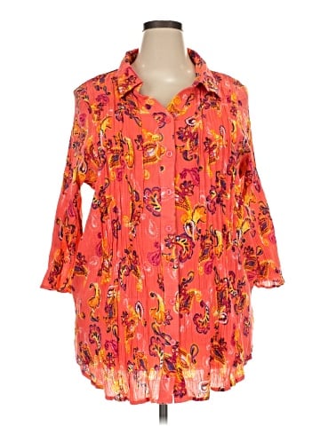 Woman Within 3/4 Sleeve Button-Down Shirt (view 1)