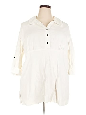 Lane Bryant 3/4 Sleeve Button-Down Shirt (view 1)