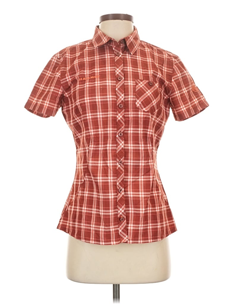 Pre-owned Mammut Short Sleeve Blouse In Burgundy