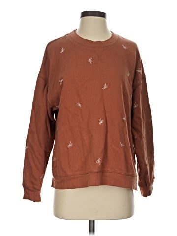 Madewell Bow Embroidered Double-Crewneck Sweatshirt (view 1)