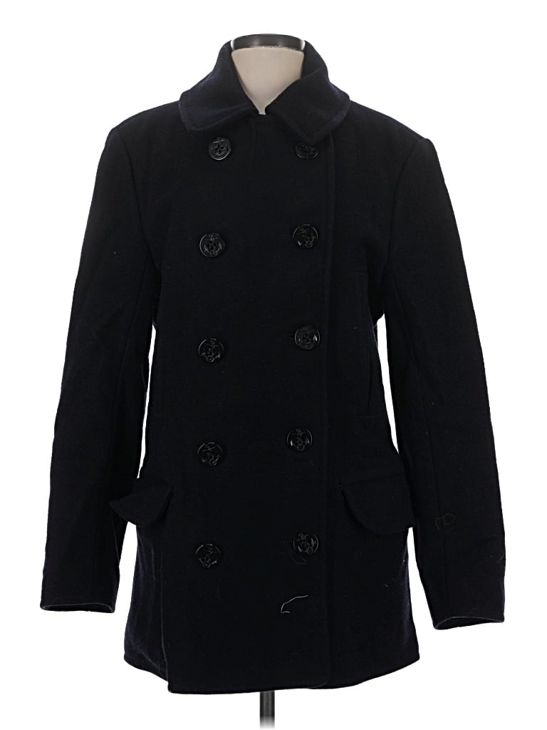 Pre-owned Jcrew Wool Coat In Black