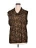Susan Lawrence 100% Polyester Animal Print Brown Sleeveless Blouse Size 1X - photo 1