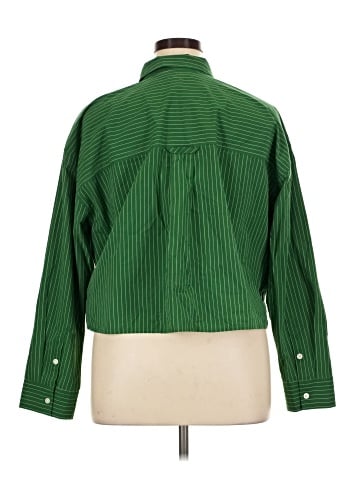 Madewell Signature Poplin Cargo Button-Up Shirt in Stripe (view 2)