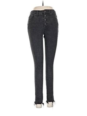 Madewell 9" Mid-Rise Skinny Jeans in Berkeley Black: Button-Through Edition (view 1)