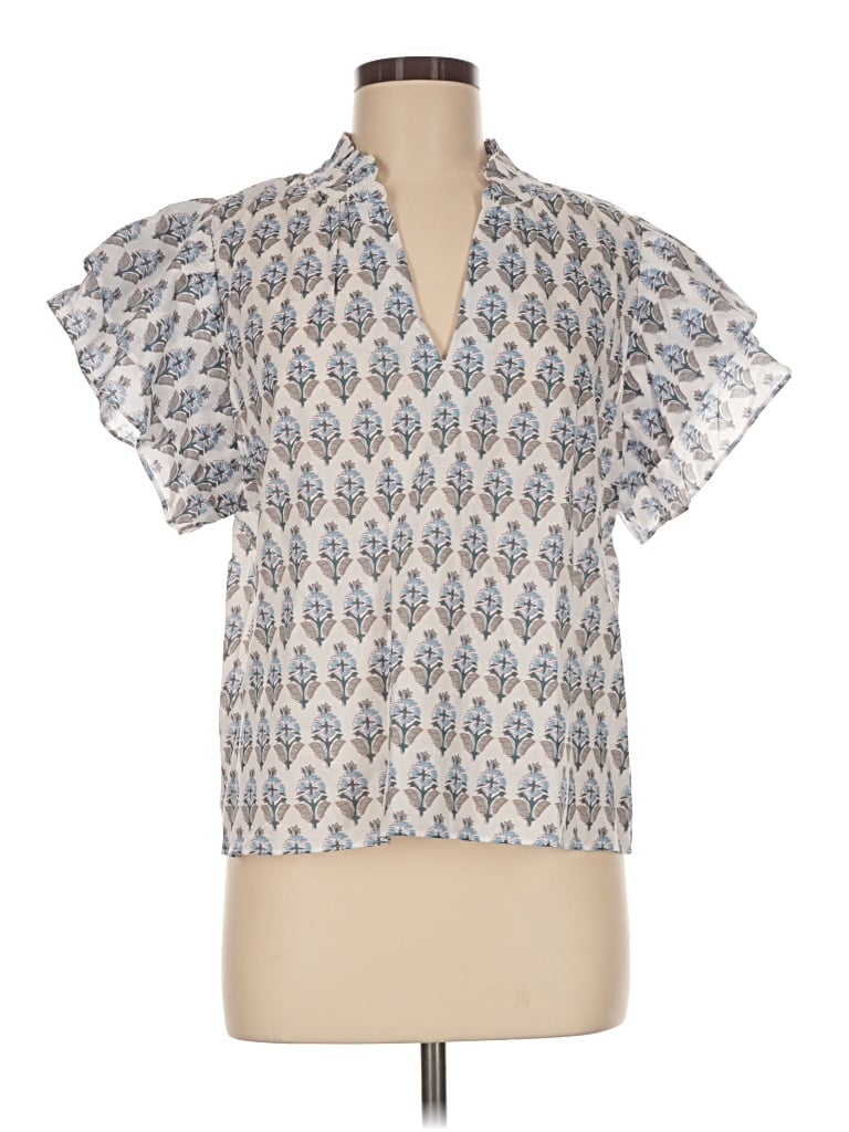 Dylan Short Sleeve Blouse In Neutral
