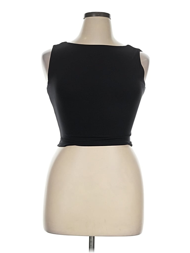 Pre-owned Qinsen Tank Top Black Strapless Neckline Tops
