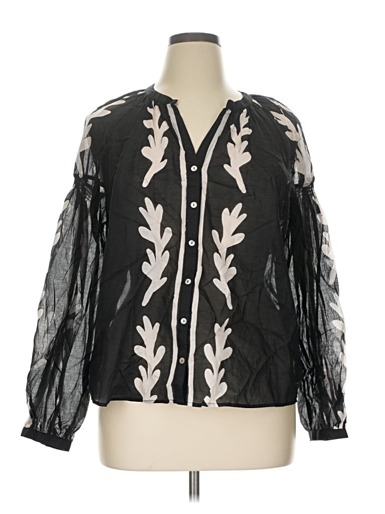 Pre-owned Dr2 Long Sleeve Blouse In Black