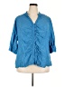 Venezia Blue 3/4 Sleeve Button-Down Shirt Size 26 - 28 Plus - photo 1