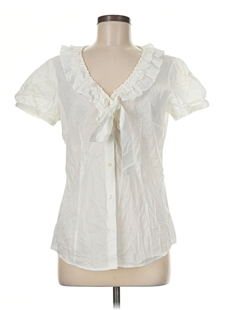Pre-owned Esprit Short Sleeve Blouse In Ivory