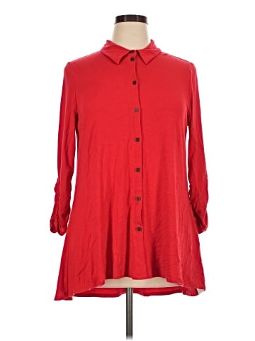 New Directions 3/4 Sleeve Button-Down Shirt (view 1)