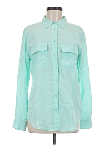 Equipment Long Sleeve Silk Top (view 1)