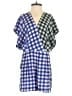 Diane von Furstenberg Checkered-gingham Blue Romper Size 2 - photo 1