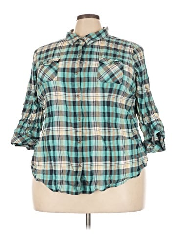 Cato 3/4 Sleeve Button-Down Shirt (view 1)