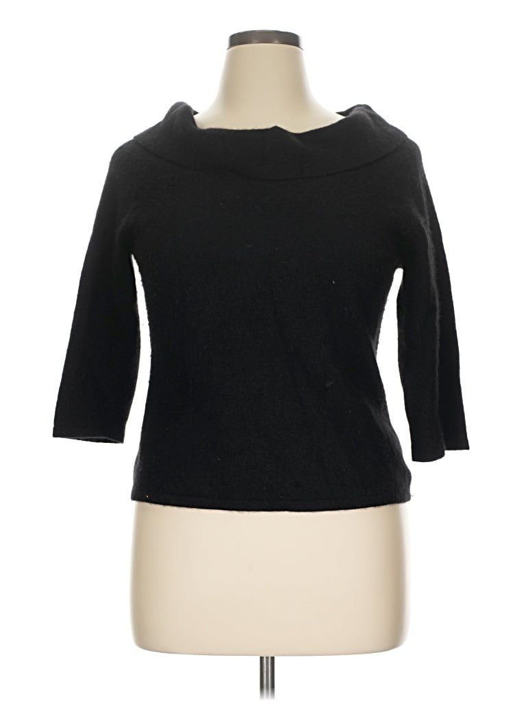 Pre-owned Alfani Cashmere Pullover Sweater In Black