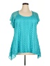 DressBarn 100% Polyester Teal Short Sleeve Blouse Size 2X - photo 1
