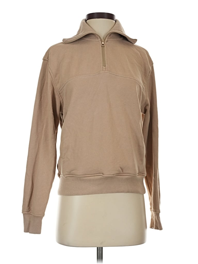 Pre-owned Zyia Active Fleece Jacket In Tan