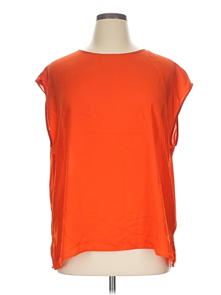 Pre-owned Chaus Short Sleeve Top Orange Boatneck Tops