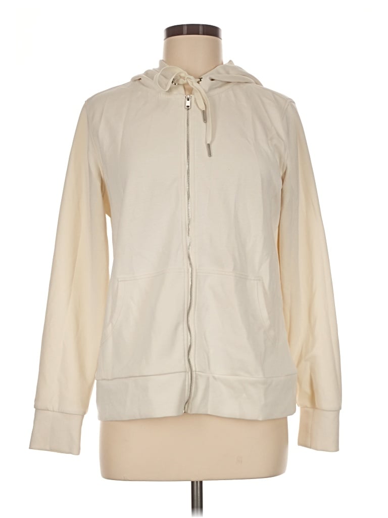 Pre-owned Ododos Zip Up Hoodie In Ivory