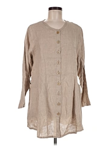 FLAX by Jeanne Engelhart 3/4 Sleeve Button-Down Shirt (view 1)