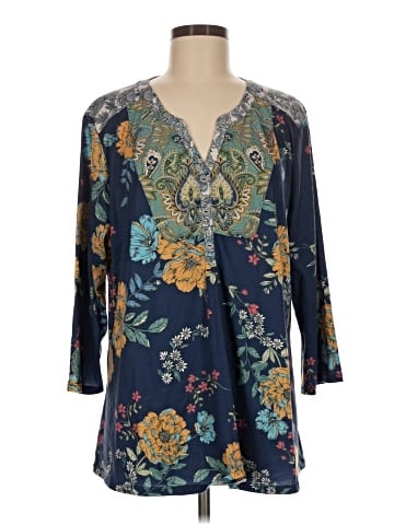 One World 3/4 Sleeve Blouse (view 1)