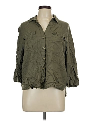 Divided by H&M 3/4 Sleeve Button-Down Shirt (view 1)