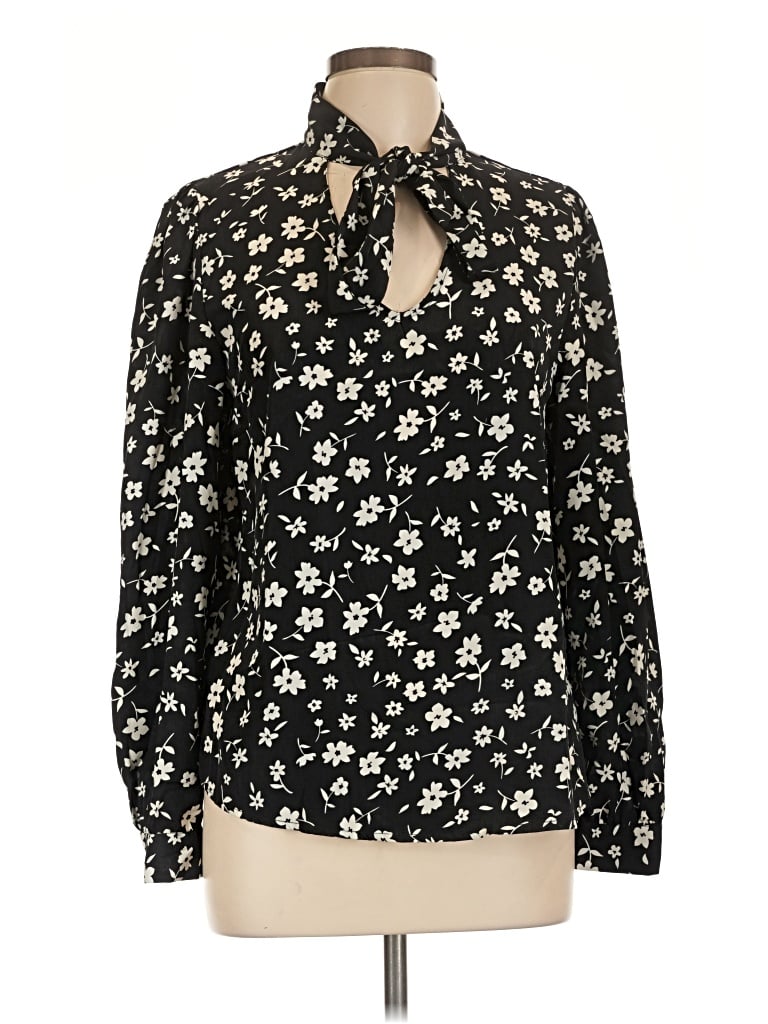Pre-owned Love Tree Long Sleeve Blouse In Black