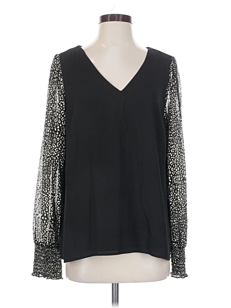 Pre-owned Msk Long Sleeve Blouse In Black