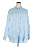 Gap 100% Linen Blue Long Sleeve Button-Down Shirt Size XXL - photo 1