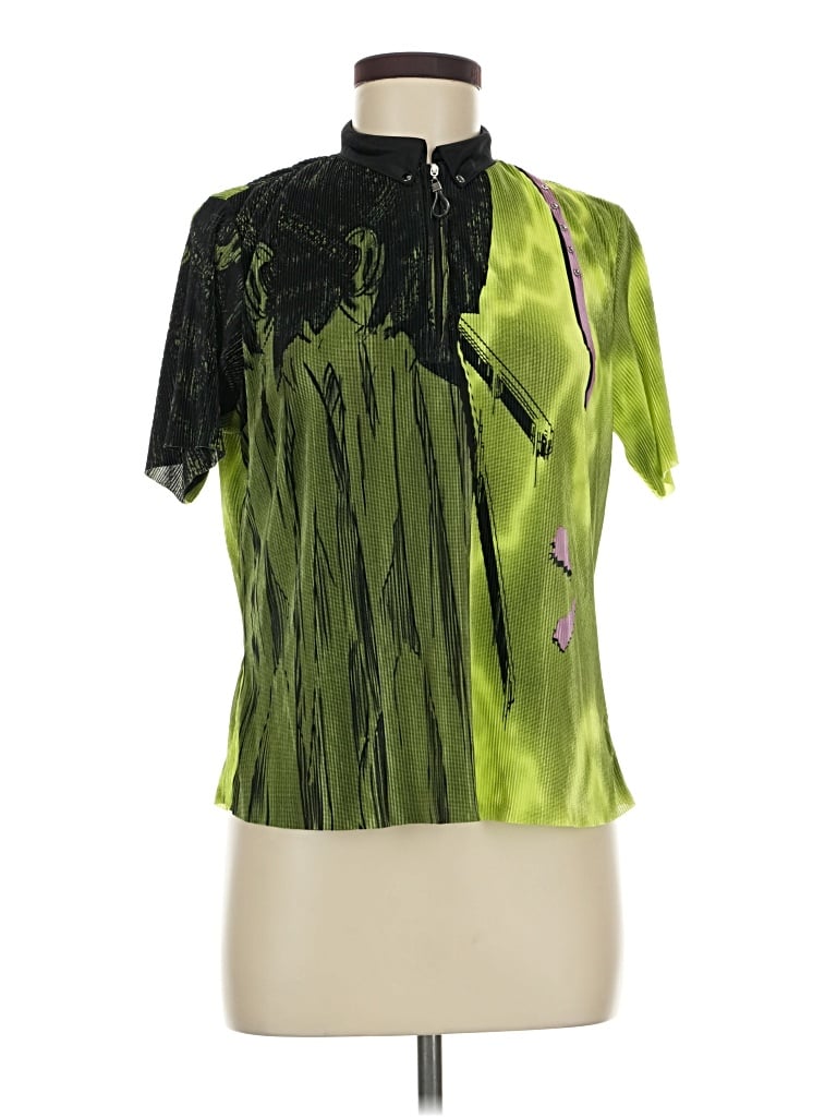 Pre-owned Jamie Sadock Short Sleeve Blouse In Green