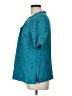 BLOOMCHIC 100% Cotton Teal Short Sleeve Blouse Size 12 - photo 5