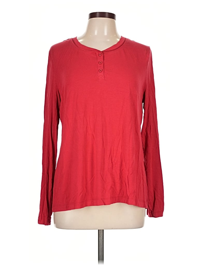 Pre-owned Soma Long Sleeve Top Red Crew Neck Tops