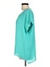 Tahari 100% Polyester Teal Short Sleeve Blouse Size L - photo 5
