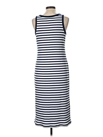 Madewell Ribbed Tank Scoop Midi Dress in Stripe (view 2)